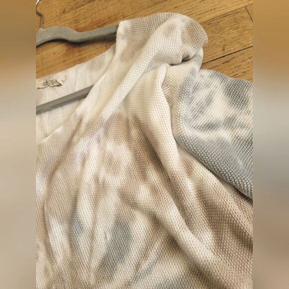 Angela Made in Italy,Tie Dye Lightweight Sweater, Grey, Taupe, White, Size Small - Picture 5 of 7